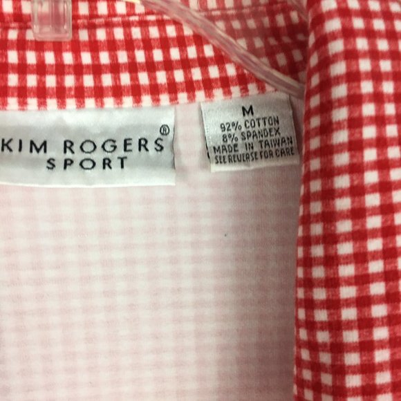 Kim Rogers Knit Jacket Top Full Zip Gingham - Picture 3 of 5